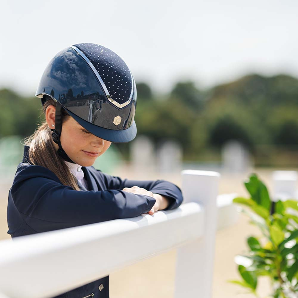 Ridhjälm Kylo Gloss Crystal Marinblå/Silver