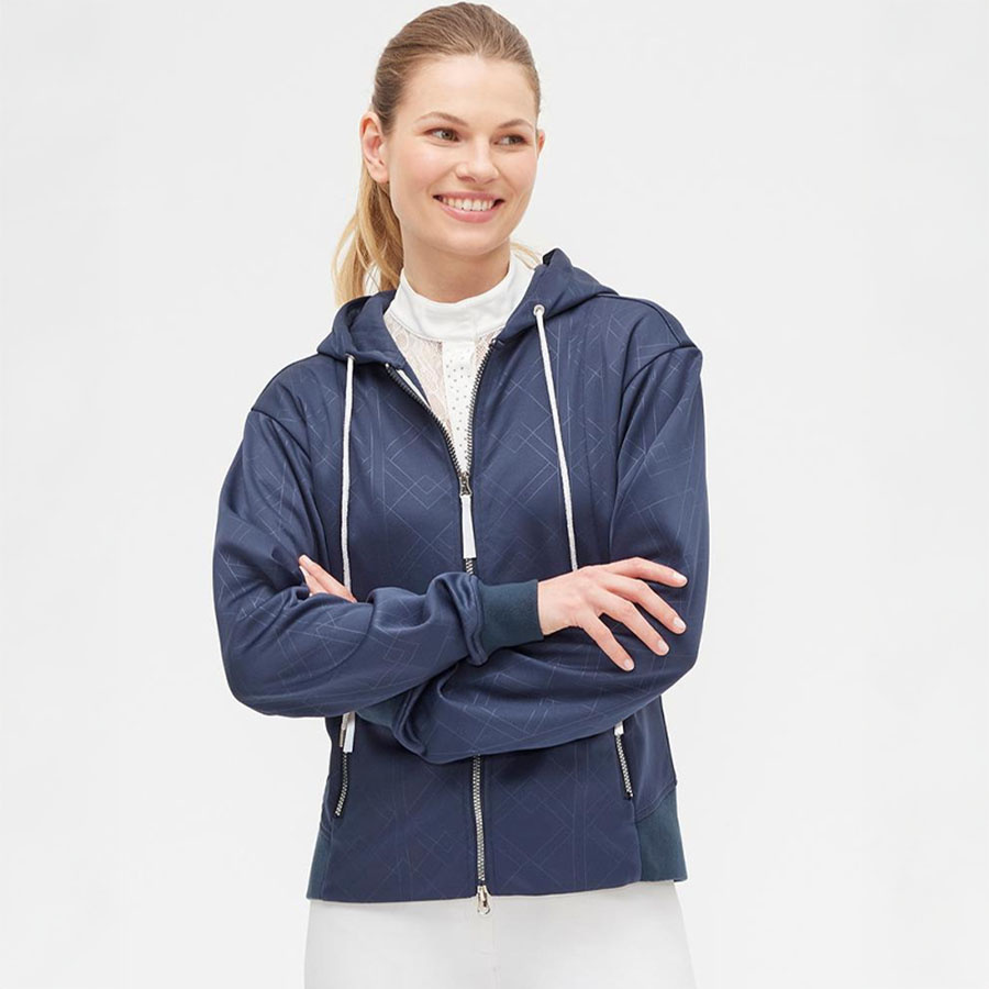 Hoodie Starla Zip Marinblå