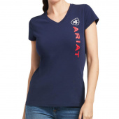 T-Shirt Vertical Logo Marinblå
