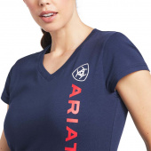 T-Shirt Vertical Logo Marinblå
