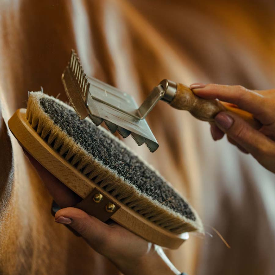 Ryktskrapa Metall Trähandtag Brun