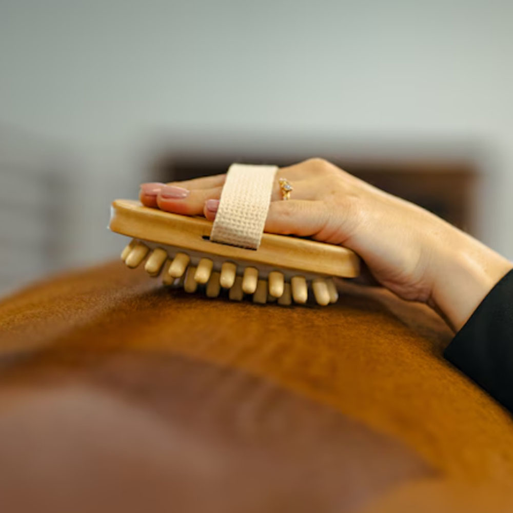 Massageborste Träknoppar Brun