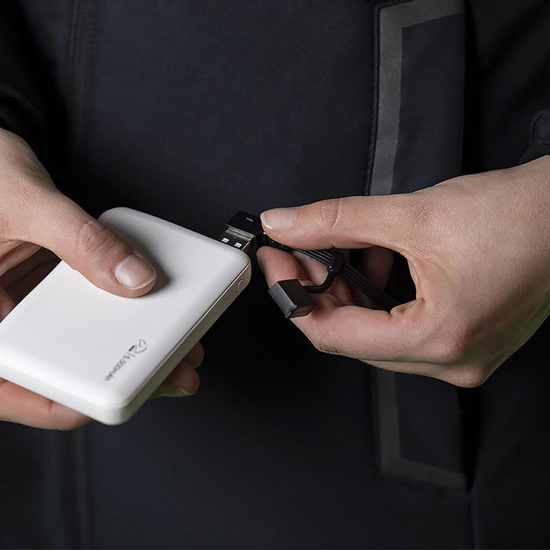 Ridkappa Elegant med Värmeslingor och Powerbank Marinblå 