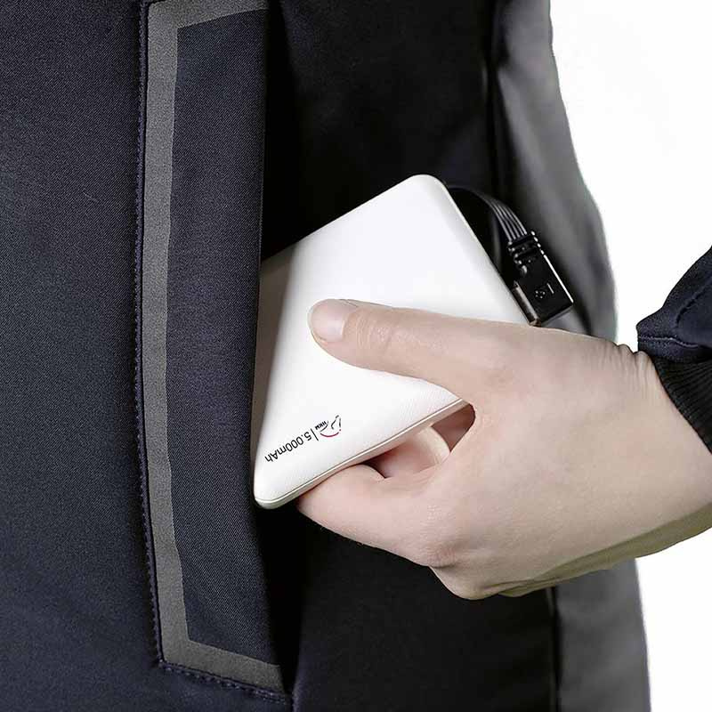 Ridkappa Elegant med Värmeslingor och Powerbank Marinblå 