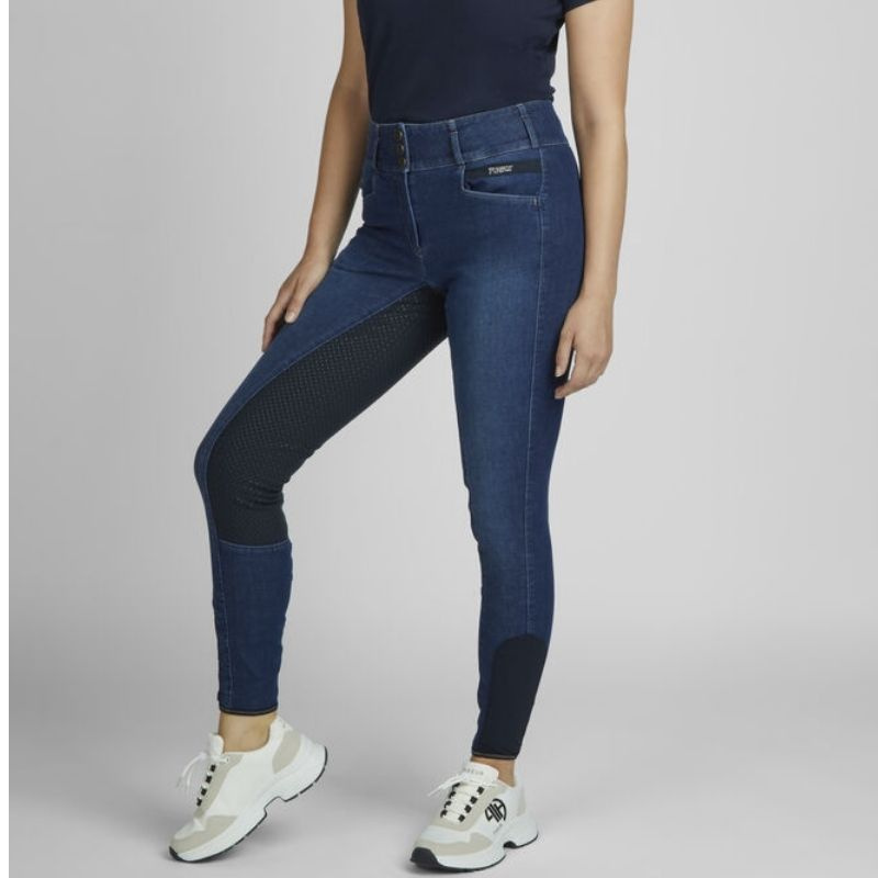 Ridbyxor Candela DuraGrip Jeans FG Marinblå