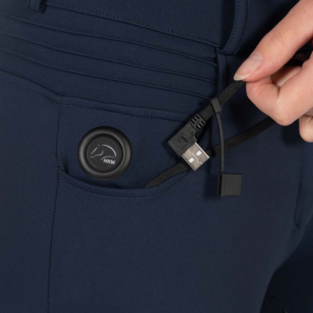 Värmeridbyxor Comfort Full Grip Marinblå