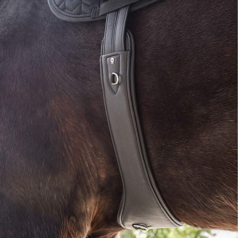 Sadelgjord Contour Half Moon Leather Svart
