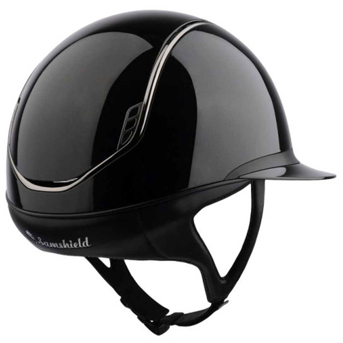 Ridhjälm Miss Shield Glossy 2.0 Black Chrome Svart