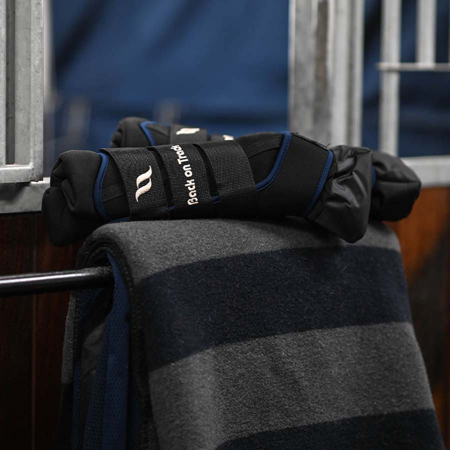 Stallbandage Royal Quick Wraps Deluxe Svart/Marinblå