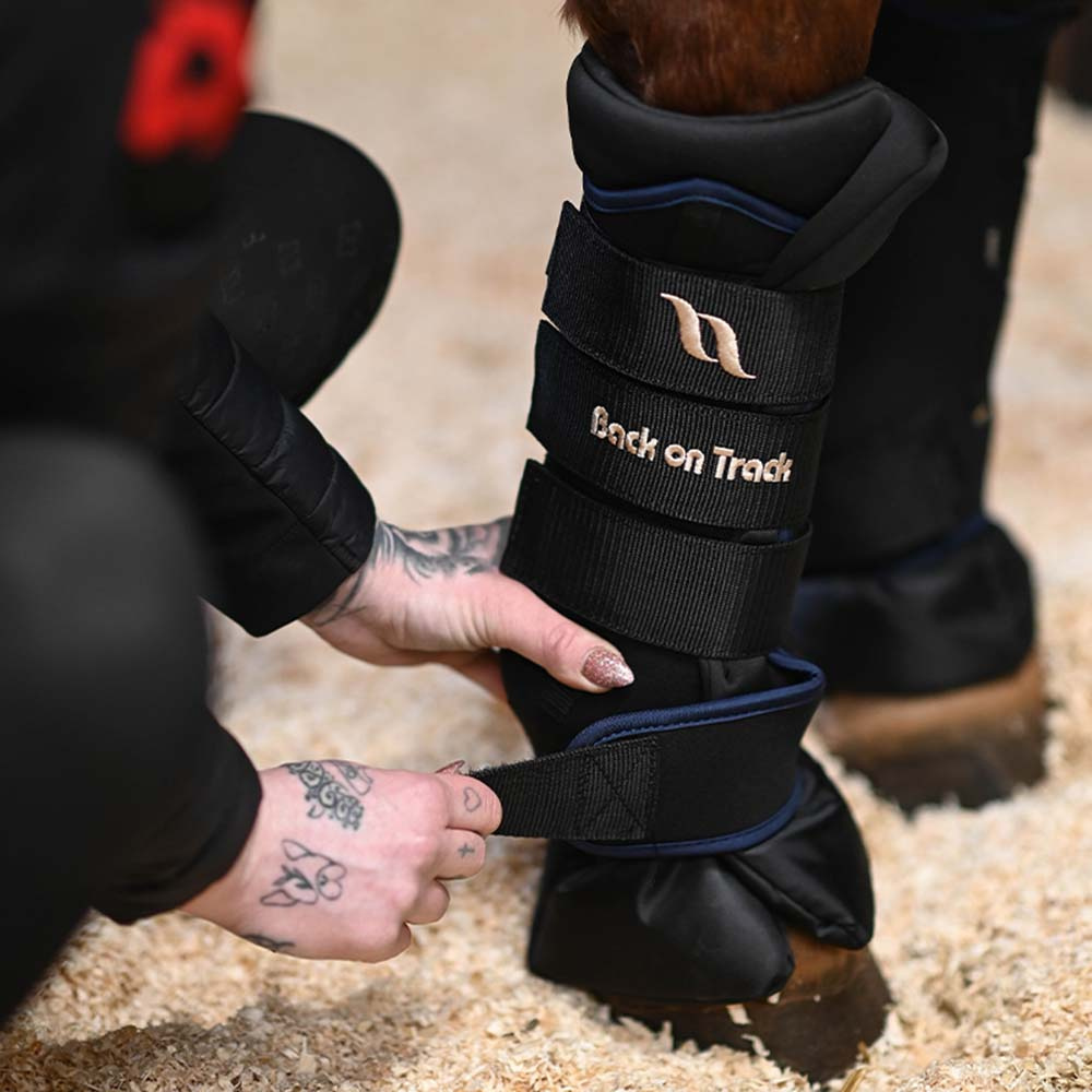 Stallbandage Royal Quick Wraps Deluxe Svart/Marinblå