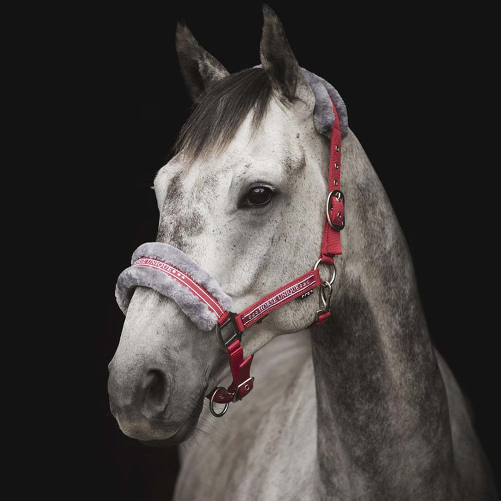 Grimma med Ludd Röd/Grå