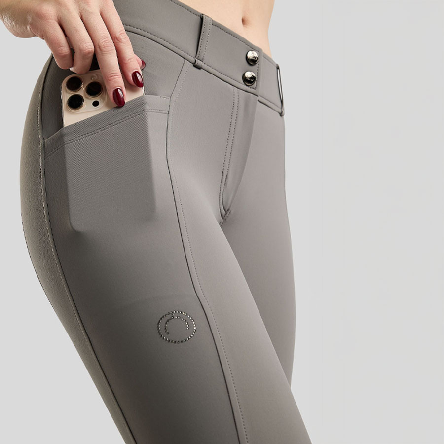 Ridbyxor MoZida Refined Gun Metal Crystals Full Grip Grå