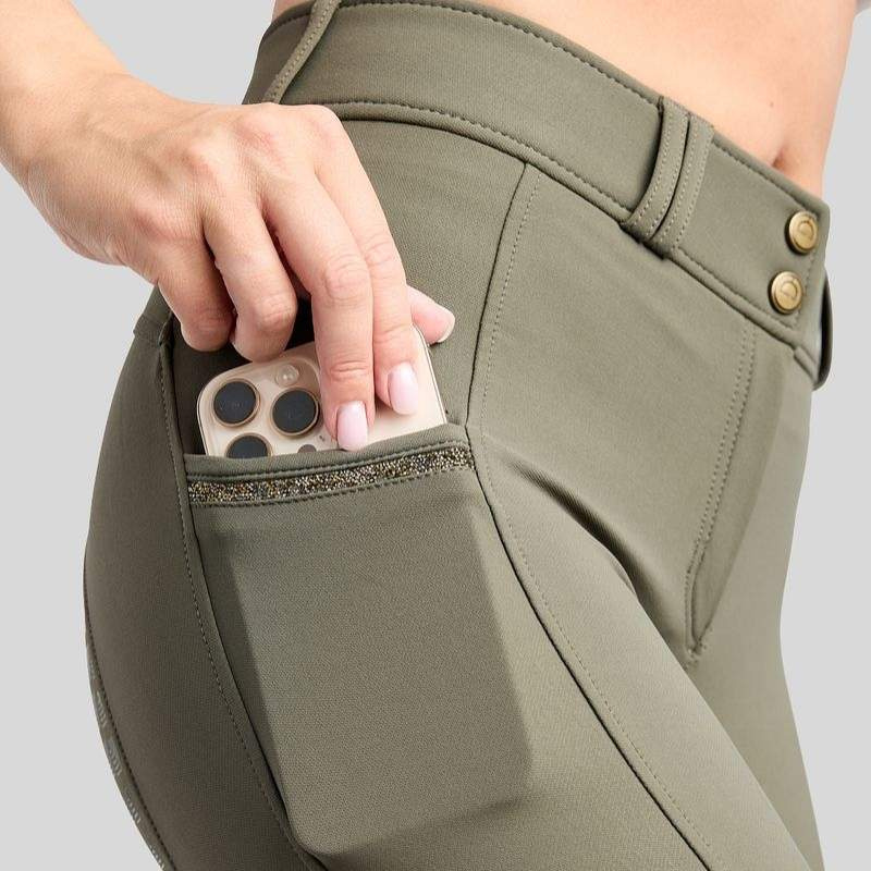 Ridbyxor MoVeronica Crystaltape Full Grip Forest Green