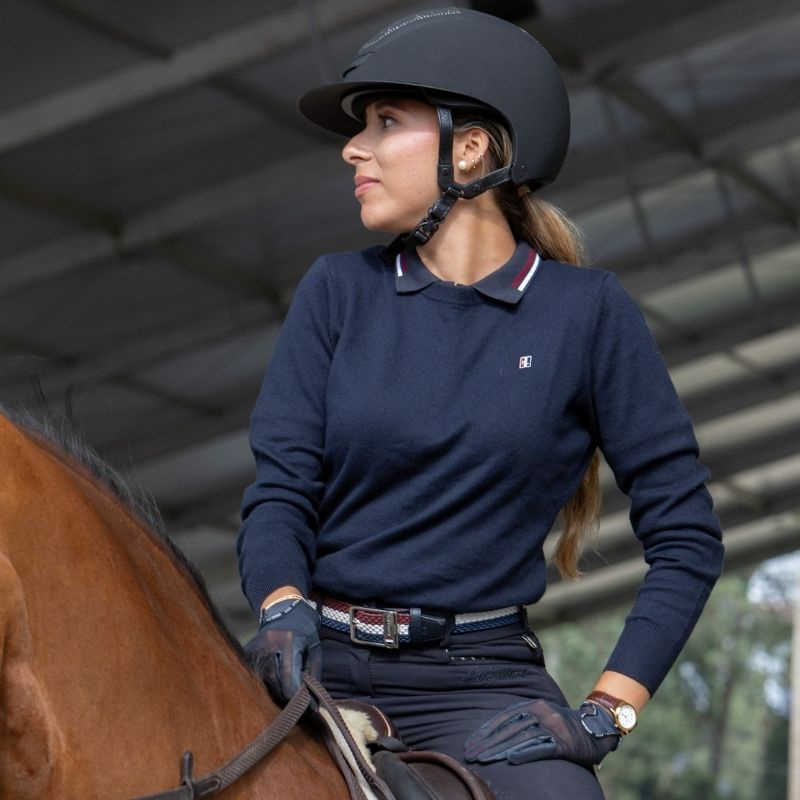 Ridtröja Classic O-Neck Pullover Marinblå