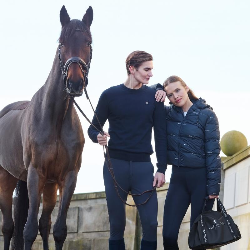Ridtröja Classic Mens O-Neck Pullover Marinblå