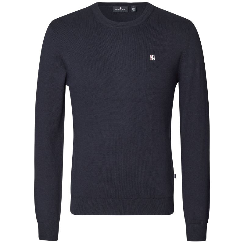 Ridtröja Classic Mens O-Neck Pullover Marinblå