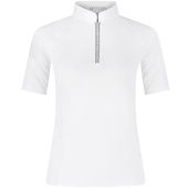 Tävlingstopp Classic Glitter Zipper Short Sleeve Vit Tävlingstopp Classic Glitter Zipper Short Sleeve Vit
