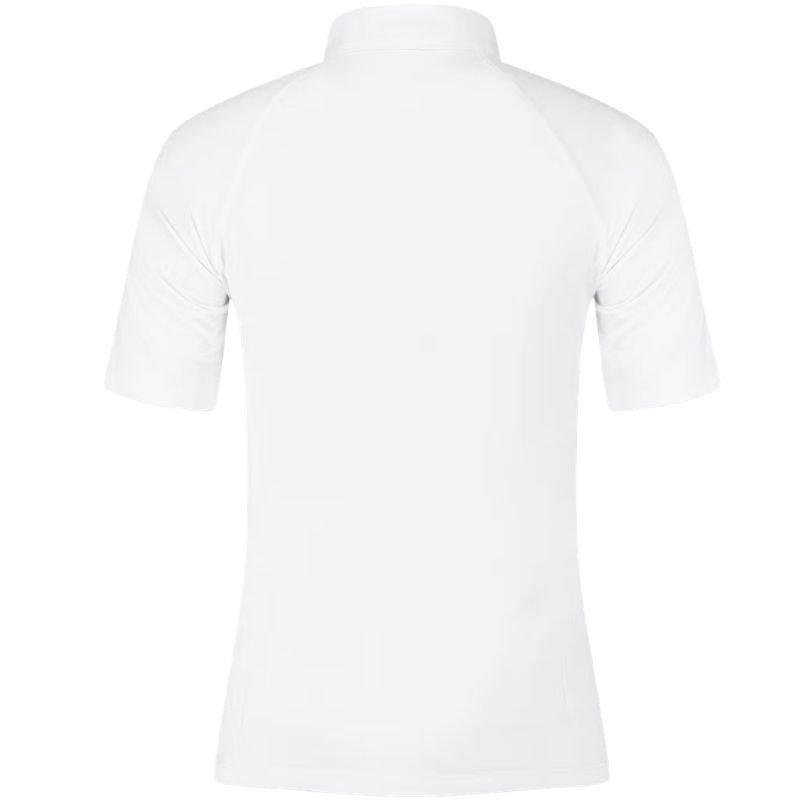 Tävlingstopp Classic Glitter Zipper Short Sleeve Vit