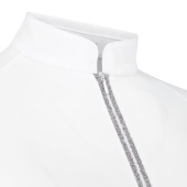 Tävlingstopp Classic Glitter Zipper Short Sleeve Vit Tävlingstopp Classic Glitter Zipper Short Sleeve Vit