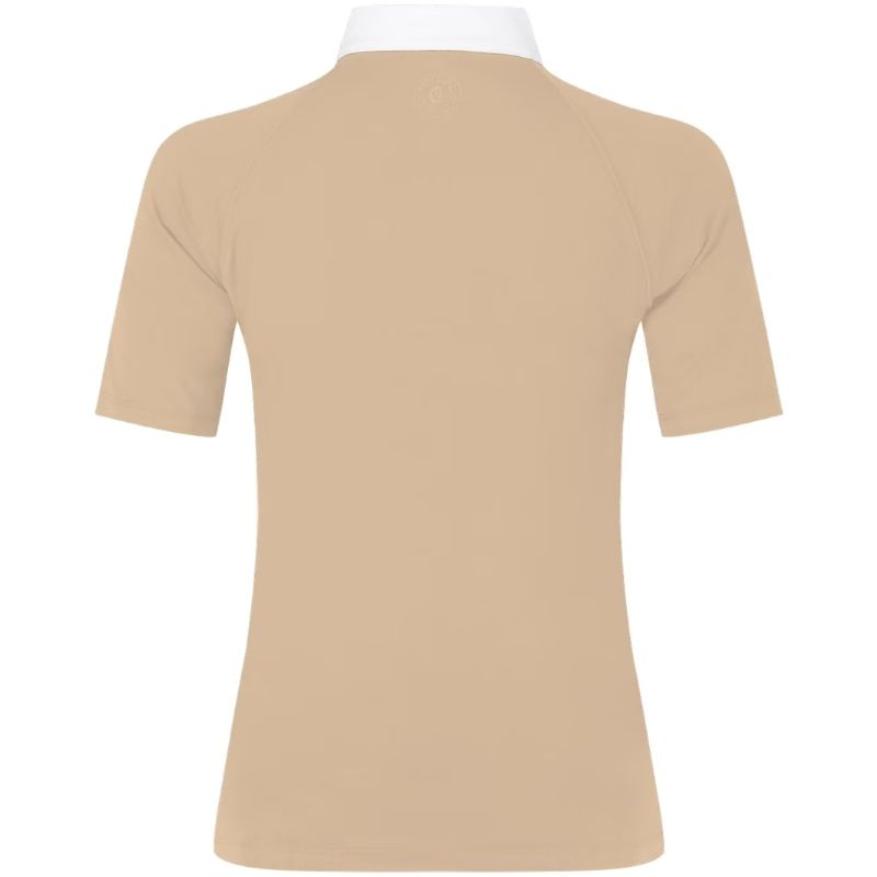 Tävlingstopp Classic Glitter Zipper Short Sleeve Beige