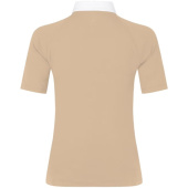 Tävlingstopp Classic Glitter Zipper Short Sleeve Beige Tävlingstopp Classic Glitter Zipper Short Sleeve Beige