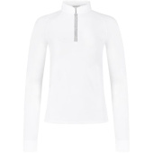 Tävlingstopp Classic Glitter Zipper Long Sleeve Vit Tävlingstopp Classic Glitter Zipper Long Sleeve Vit