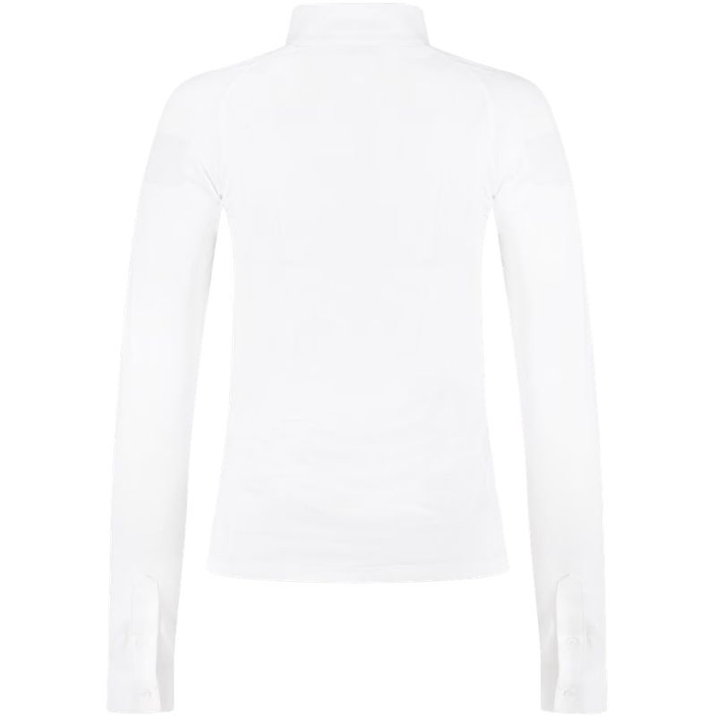 Tävlingstopp Classic Glitter Zipper Long Sleeve Vit