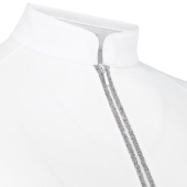 Tävlingstopp Classic Glitter Zipper Long Sleeve Vit Tävlingstopp Classic Glitter Zipper Long Sleeve Vit