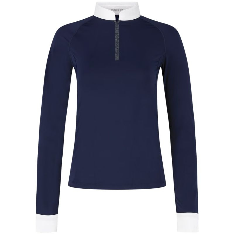 Tävlingstopp Classic Glitter Zipper Long Sleeve Marinblå