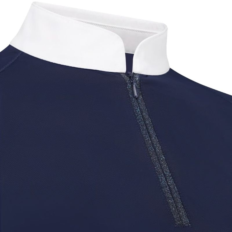 Tävlingstopp Classic Glitter Zipper Long Sleeve Marinblå