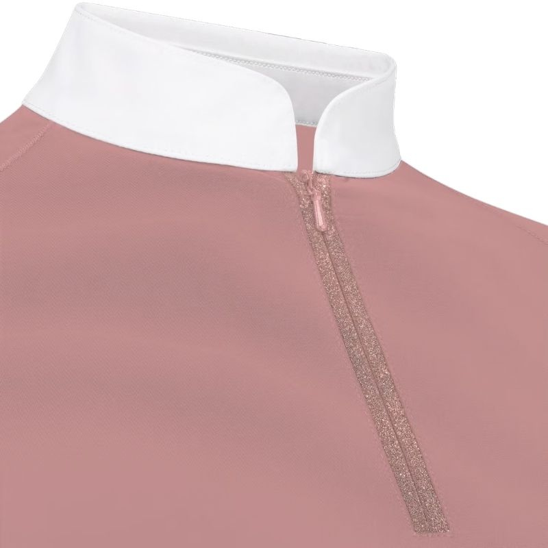 Tävlingstopp Classic Glitter Zipper Long Sleeve Gammelrosa