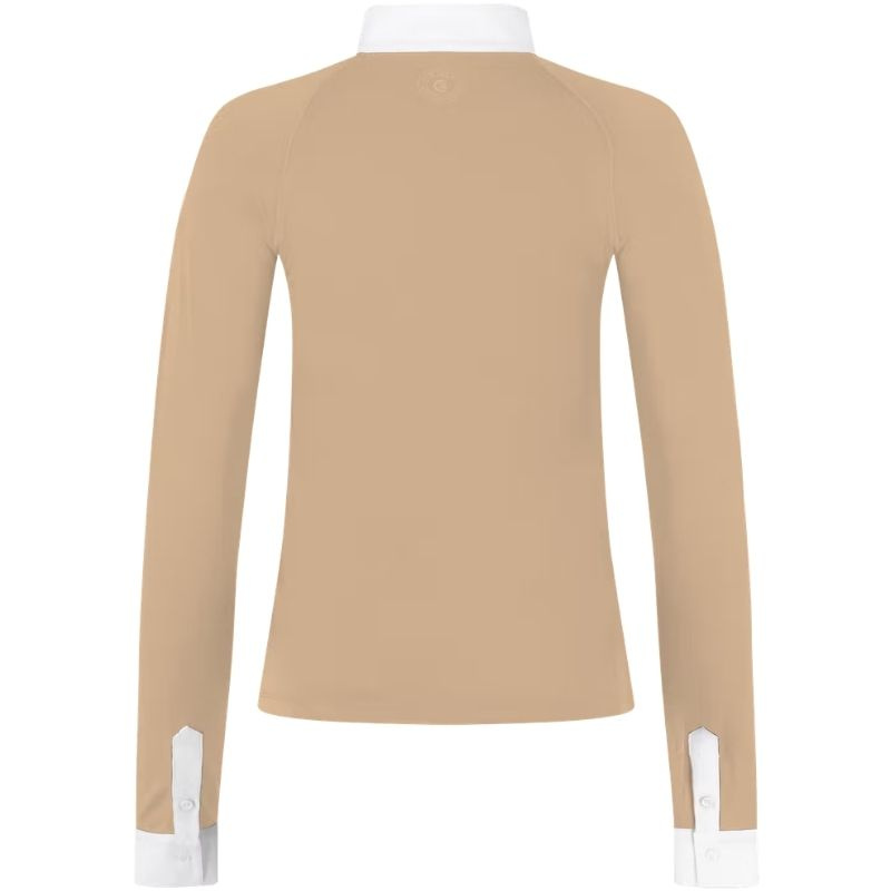 Tävlingstopp Classic Glitter Zipper Long Sleeve Beige
