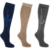 Ridstrumpor Flex 3-pack Marinblå/Beige/Grå Ridstrumpor Flex 3-pack Marinblå/Beige/Grå