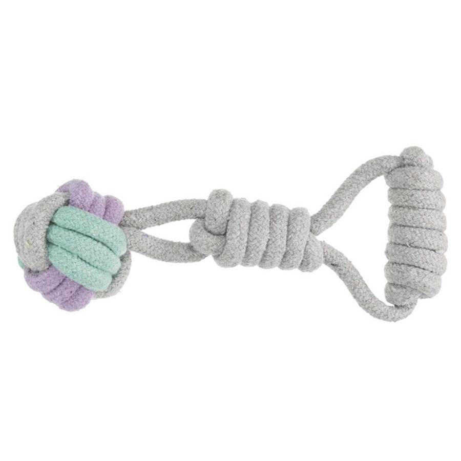 Hundleksak Junior Repboll med handtag Grå/Turkos/Lila