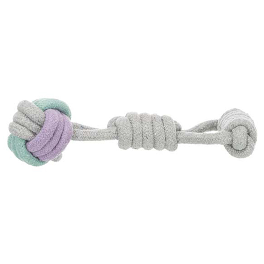 Hundleksak Junior Repboll med handtag Grå/Turkos/Lila