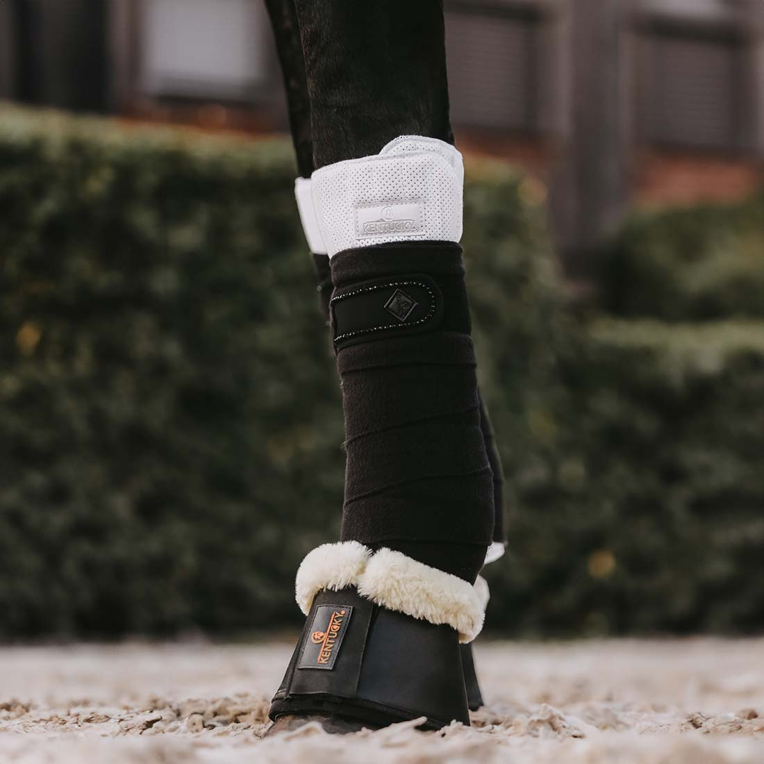 Benpaddar Working Absorb Vit/Svart