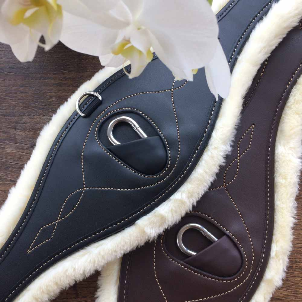 Anatomisk Sadelgjord Sheepskin Svart