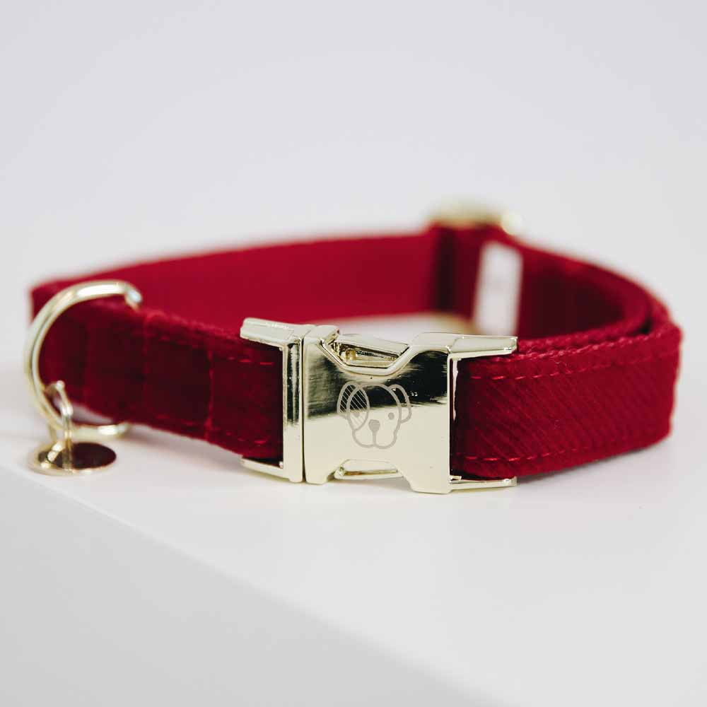 Hundhalsband Corduroy Röd