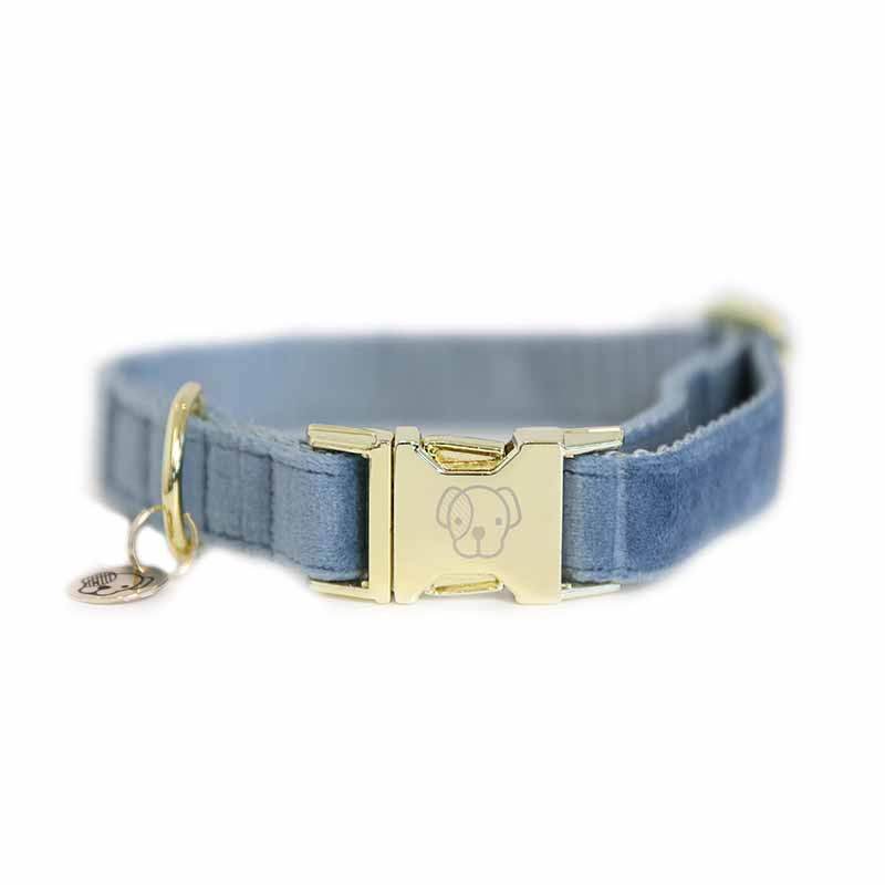 Hundhalsband Velvet Ljusblå