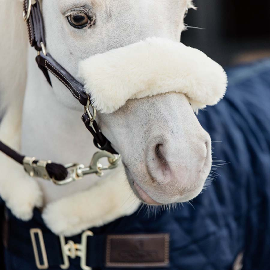 Lädergrimma Pony Artificial Sheepskin Brun