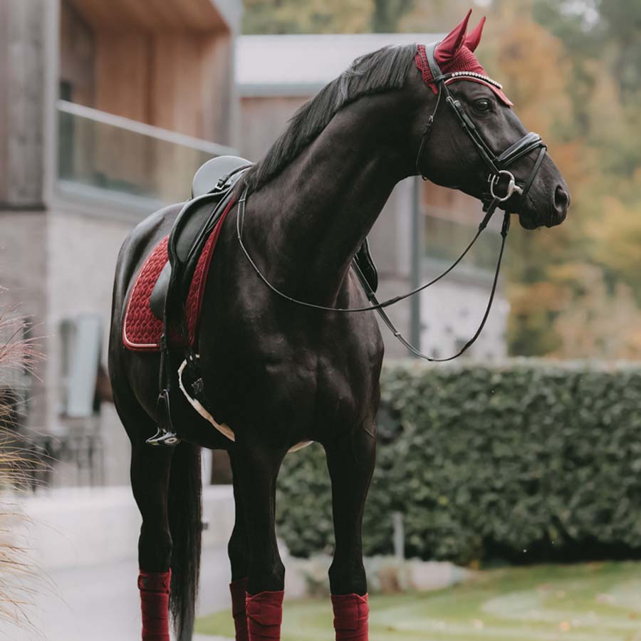 Huva Wellington Velvet Vinröd