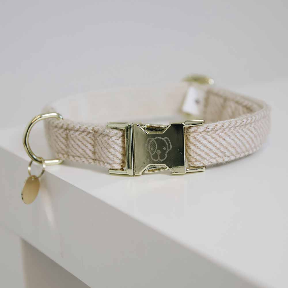 Hundhalsband Wool Beige