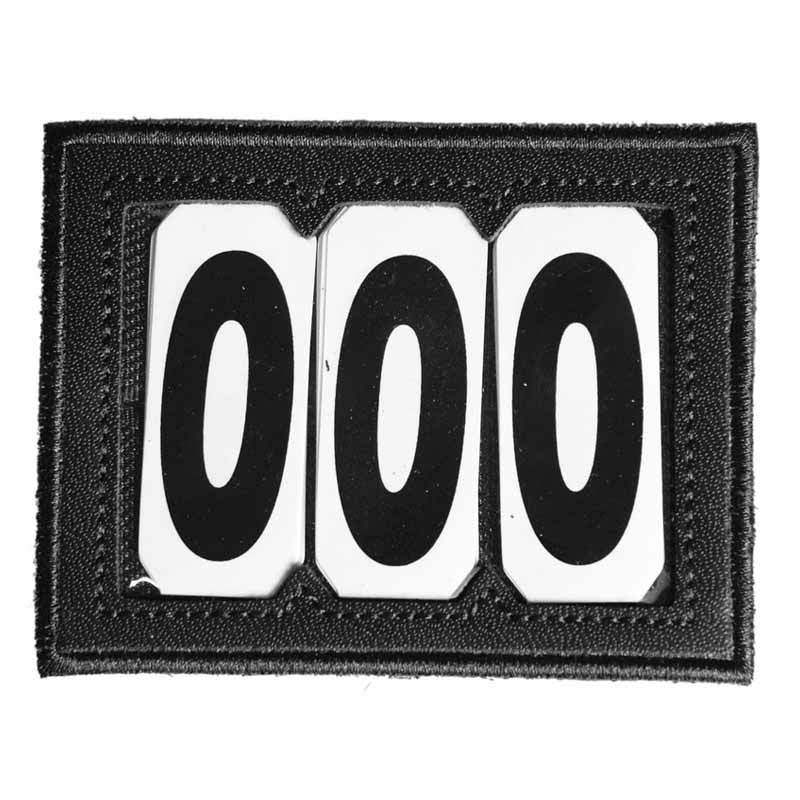 Nummerlapp PVC Velcro 3 Numbers Svart