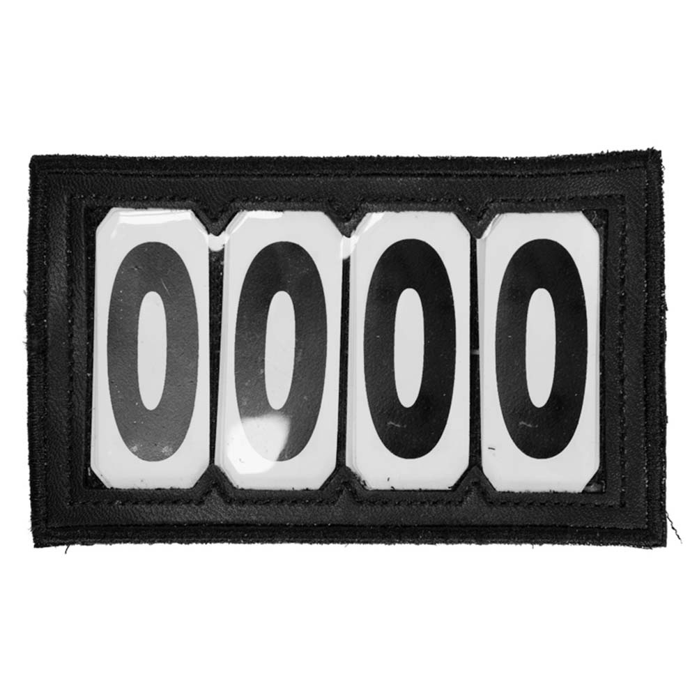 Nummerlapp PVC Velcro 4 Numbers Svart