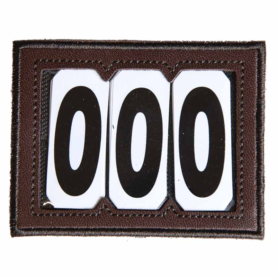 Nummerlapp PVC Velcro 3 Numbers Brun