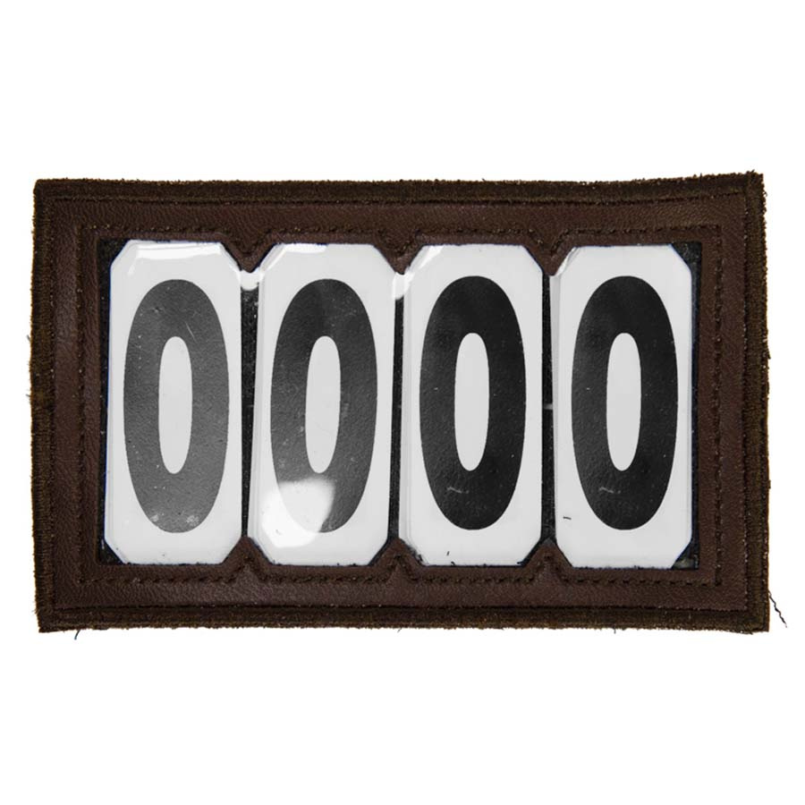 Nummerlapp PVC Velcro 4 Numbers Brun