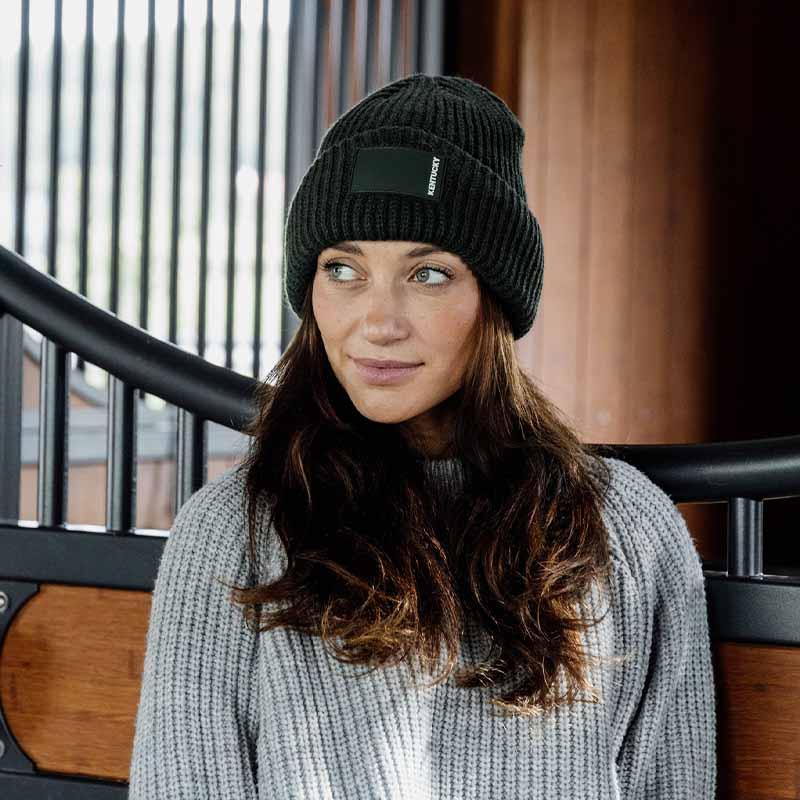 Mössa Beanie Rubber Logo Mörkgrön