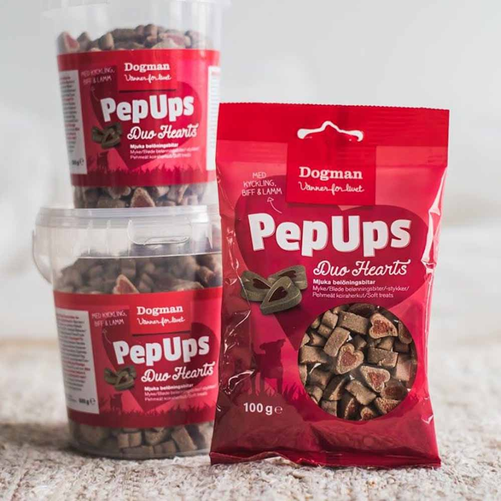 Hundgodis PepUps Duo Hearts
