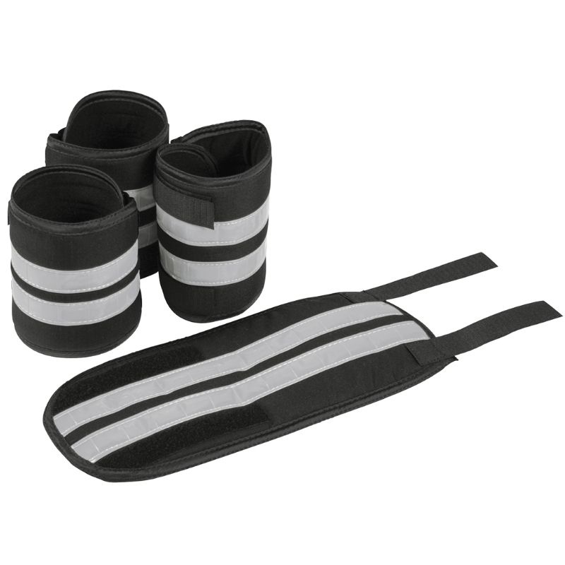 Benreflexer Set 4-pack Svart/Silver