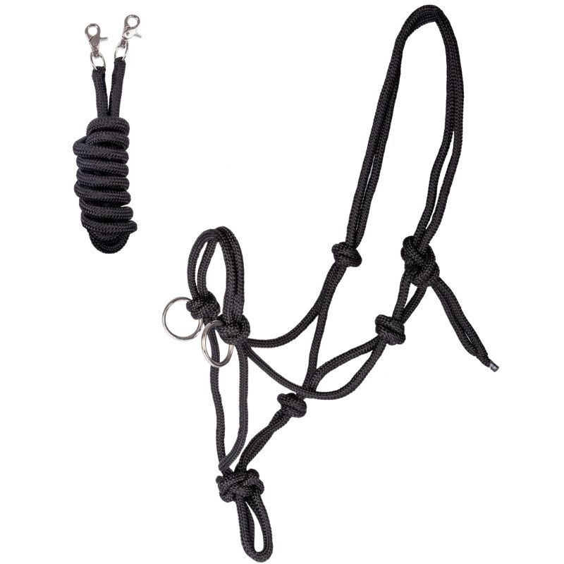 Repgrimma med Tyglar Knotted Svart